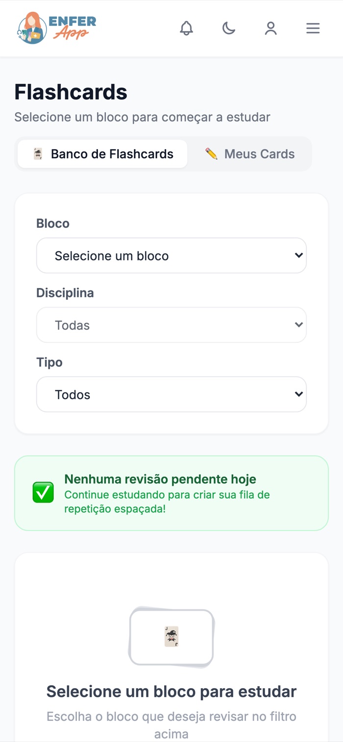 Flashcards no Enfer App